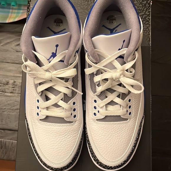 Air jordan retro 3 racer blue sz.10.5 worn once - Picture 2 of 7